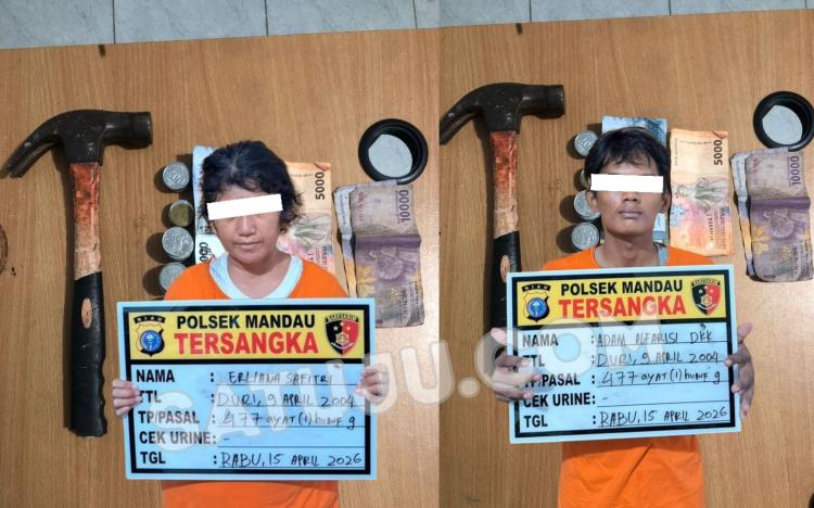 Curi Kotak Amal, Pasutri di Bengkalis Ditangkap Usai Dipergoki Warga